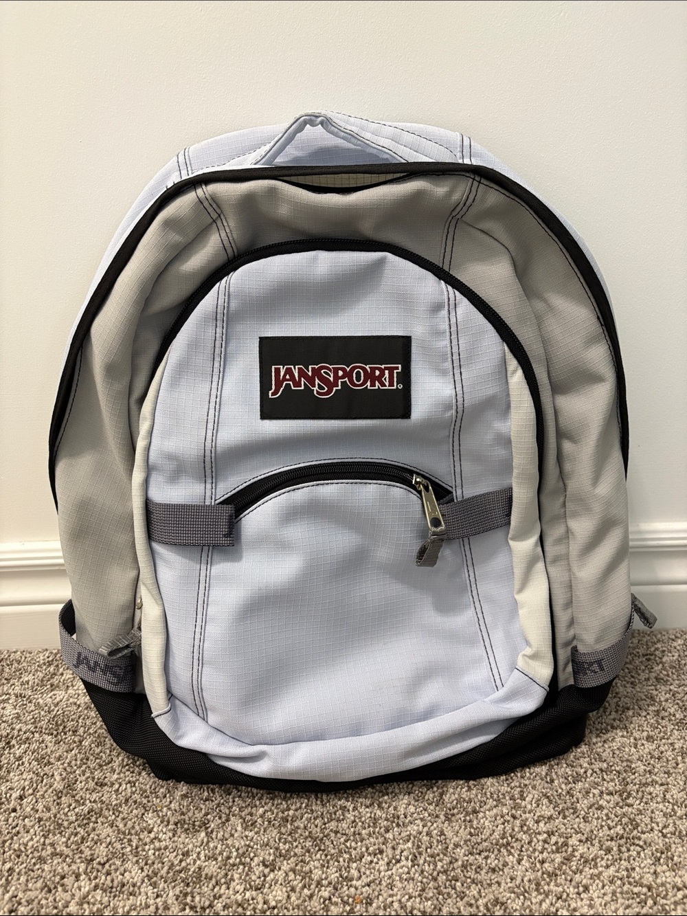 JanSport Light Gray & Black Backpack – Like New, Never Used